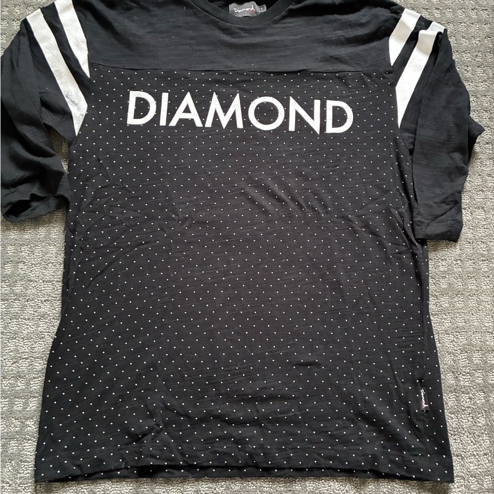 Diamond Black and White 3/4 dolman sleeve TShirt